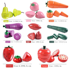 CARLORBO pear halves support counting and early fractions in pretend kitchen.