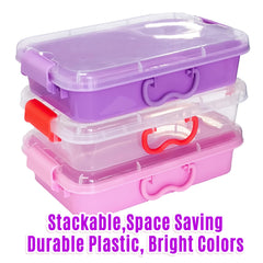Kids carrying a Carolart bin by its sturdy portable handle