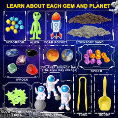 Carolart Gemstone Dig Kit featuring five real gemstones for tactile exploration.