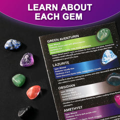 Carolart Identification sheet aids quick gem recognition during play.