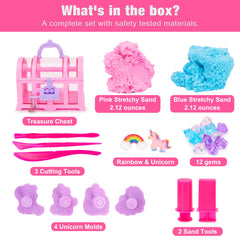 Reusable treasure chest by Carolart stores gems and tiny figures after play.