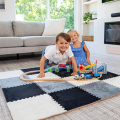 CARPETBOX black gray white colorway shown for versatile baby room styling.
