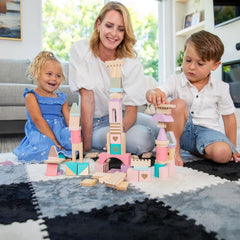 CARPETBOX puzzle tiles measure twelve-and-a-half inches for quick room reconfiguration.