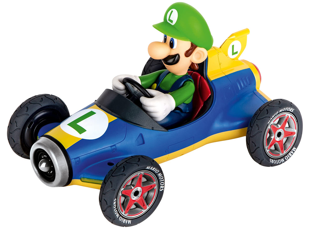 Carrera 15813018 two-pack showcases official licensed Mario Kart duo for gifting.