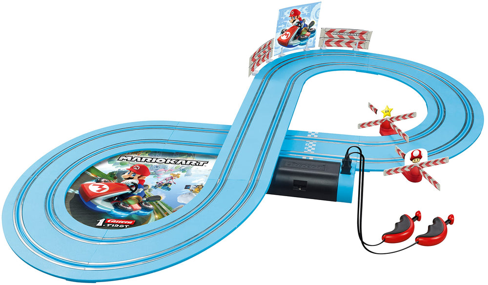 Mario and Peach cars from Carrera First Mario Kart bring familiar fun to play.