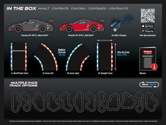 Carrera Hybrid Highway Challenge packaging highlights quick setup and included pieces.