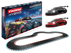 Carrera Hybrid Highway Porsche 911 GT3 R 1:50 model with authentic scale details for immersive racing.