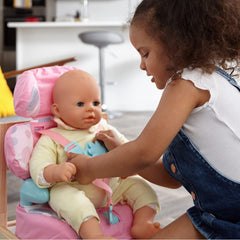 Casdon Baby Huggles doll seat with adjustable headrest for a perfect fit