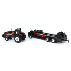 Case IH sled weight box focus highlights moving weight feature during simulated pulls