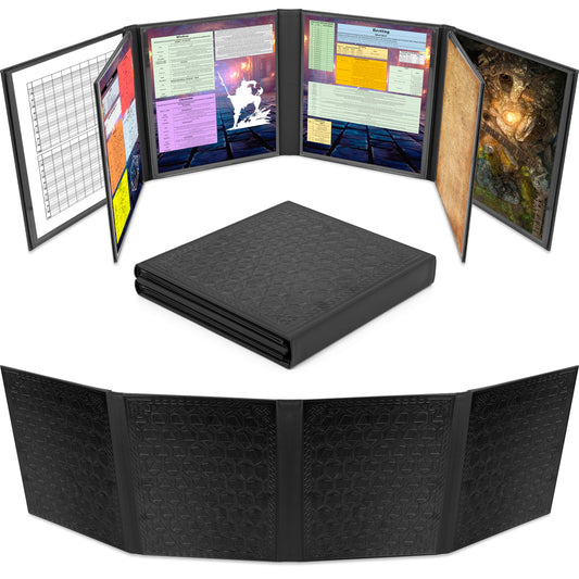 Casematix DM Screen eight-panel layout shields notes from players
