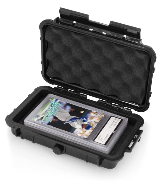 Casematix graded card storage box with crushproof shell protects slabs on the go