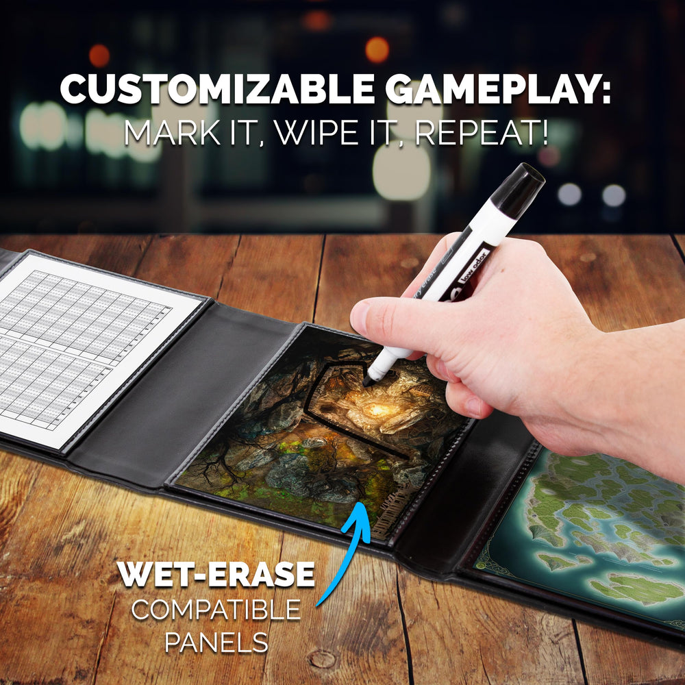 Casematix screen customizable for any TTRPG with printable inserts.