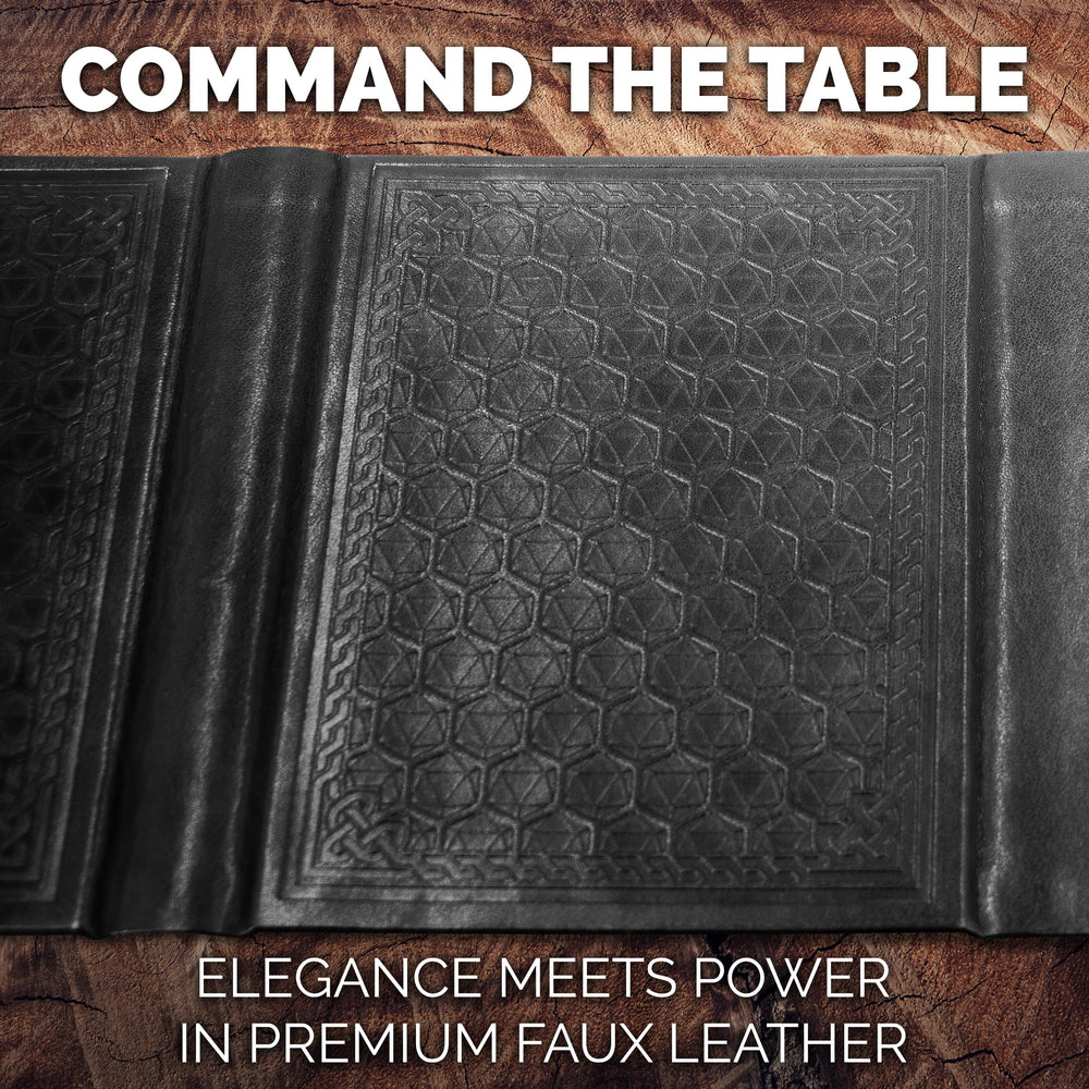 Casematix mini screen features a d20 pattern on faux leather surface.