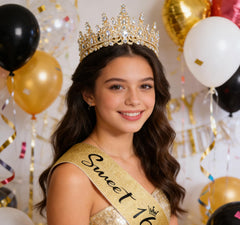 Casoty 16th rhinestone tiara adds sparkle to celebrations