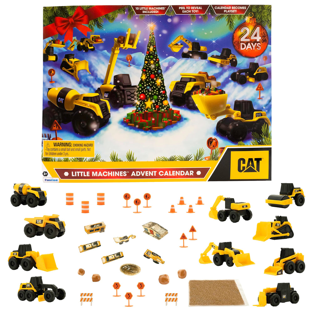 CAT Construction Advent Calendar box cover inviting holiday play for kids