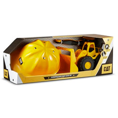 CAT hard hat safety accessory ensuring kid's pretend site safety.
