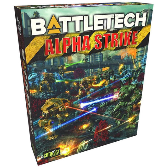 Catalyst Game Labs BattleTech Alpha Strike box set with 12 assembled mechs ready for play