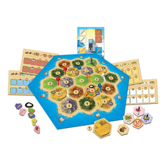 CATAN Crop Trust seed vault tokens and crops on the board.