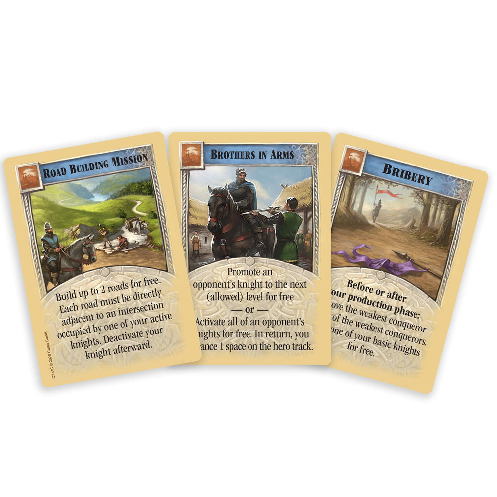 CATAN Legend of the Conquerors guide featuring three interwoven scenarios inspires evolving strategies