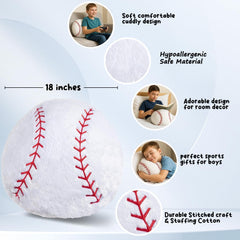 CatchStar baseball pillow in a sports themed room decor setting