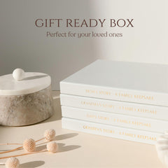 CATCHYOURDREAMS Mom's Story Journal with gold foil title for timeless elegance.