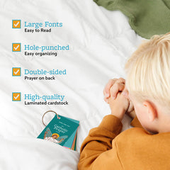 Catholic Family Crate compact 2.5 by 4 inch cards fit small hands.