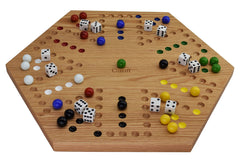 Cauff hand-finished oak frame close-up highlights smooth playing surface.