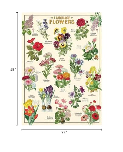 Cavallini & Co language of flowers puzzle guide helps reference florals during assembly