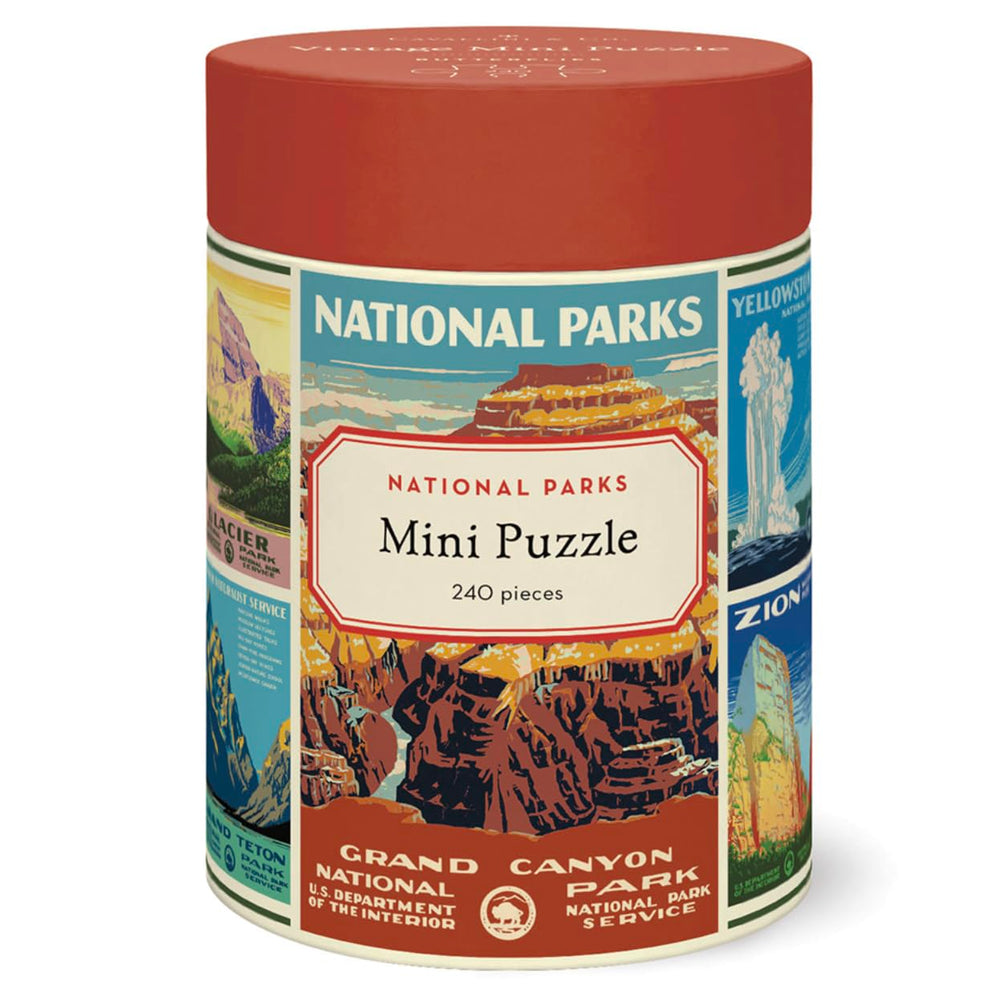 Cavallini & Co National Parks puzzle tube, ideal for gifting and storage.