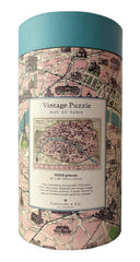Cavallini & Co Paris Map puzzle packaging with tube and handsewn bag, ideal for gifting.