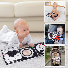 Cawgug tummy-time book encourages head-up time and coordination.