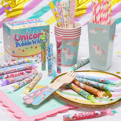 Cawiew assorted pastel unicorn wands on display for easy party decor.
