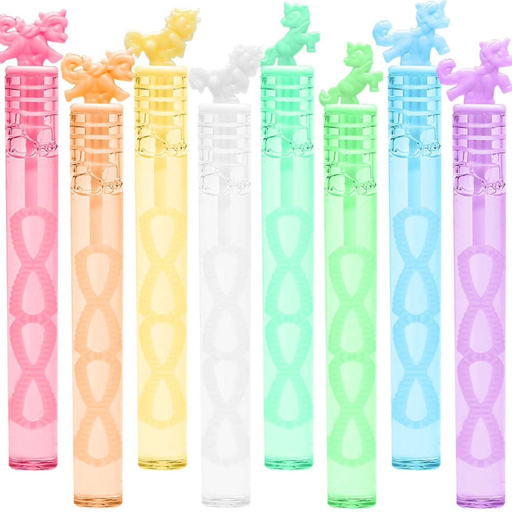 Cawiew mini unicorn bubble wand pastel design 6 long-lasting bubble solution