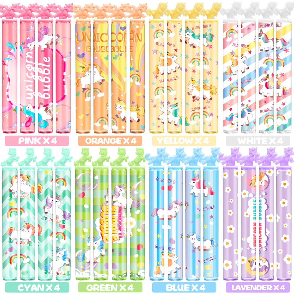 Cawiew pastel unicorn bubble wand close-up for charming party favors.