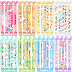 Cawiew pastel unicorn bubble wand close-up for charming party favors.