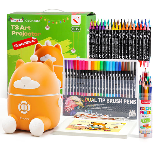 Caydo T3 drawing projector front view for engaging family art sessions
