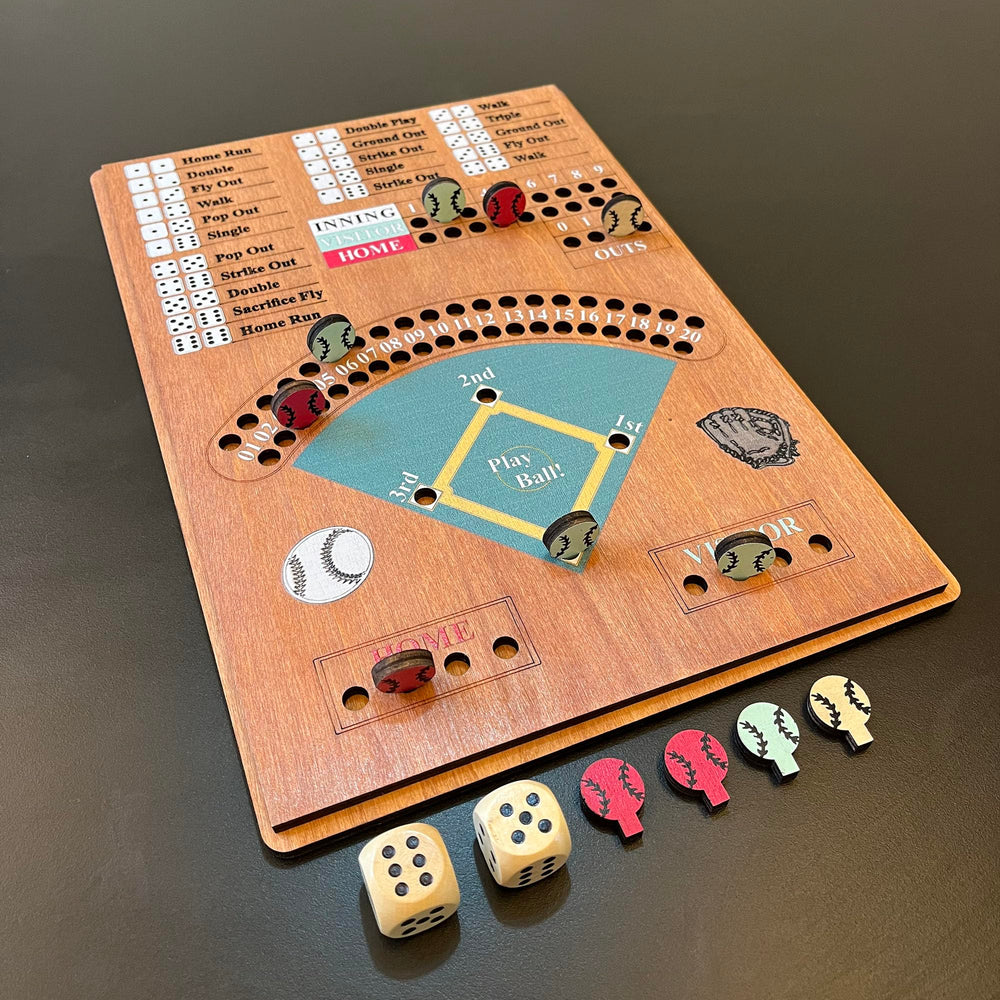 CBLKUS Baseball Dice Board Game on table for family game night