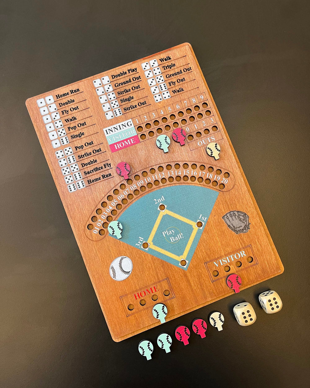 CBLKUS two wooden dice ready for quick-start gameplay