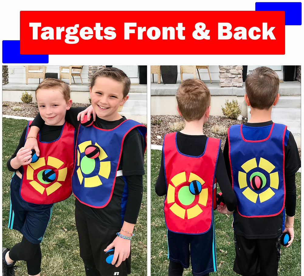 CC O PLAY vest front target highlights durable fasteners for stable hits.