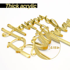 CC TOWN mirrored gold cake topper for keepsake photos and memories.