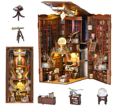 CCCDF Book Nook Kit: assembly stage with wooden pieces to build patience.