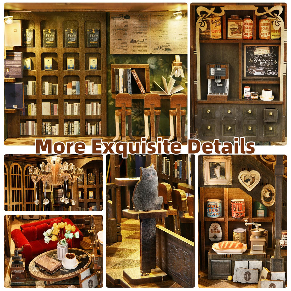 CCCDF Book Nook Saison Café shelves and books add charming detail.