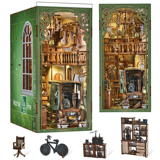CCCDF Book Nook The Radium Lady scene glows on a desk for cozy study ambiance.