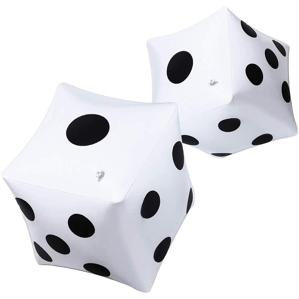 CCINEE giant inflatable dice 13inch, white with black dots for outdoor play