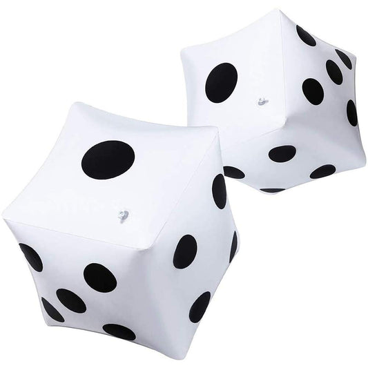 CCINEE giant inflatable dice 13inch, white with black dots for outdoor play