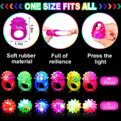 CCINEE one-size-fits-all rings with flexible rubber for many fingers.
