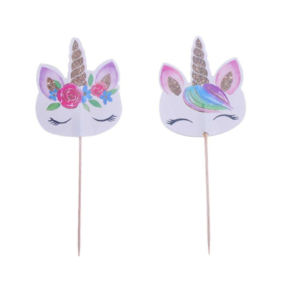 CCINEE Unicorn toppers on food-grade sticks for fuss-free dessert decoration