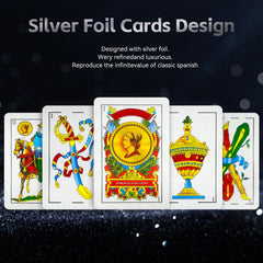 CDBXRA Spanish playing cards back view, elegant PVC design for poolside or travel games.