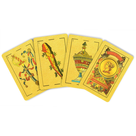 CDBXRA Spanish playing cards with gold foil for elegant game nights