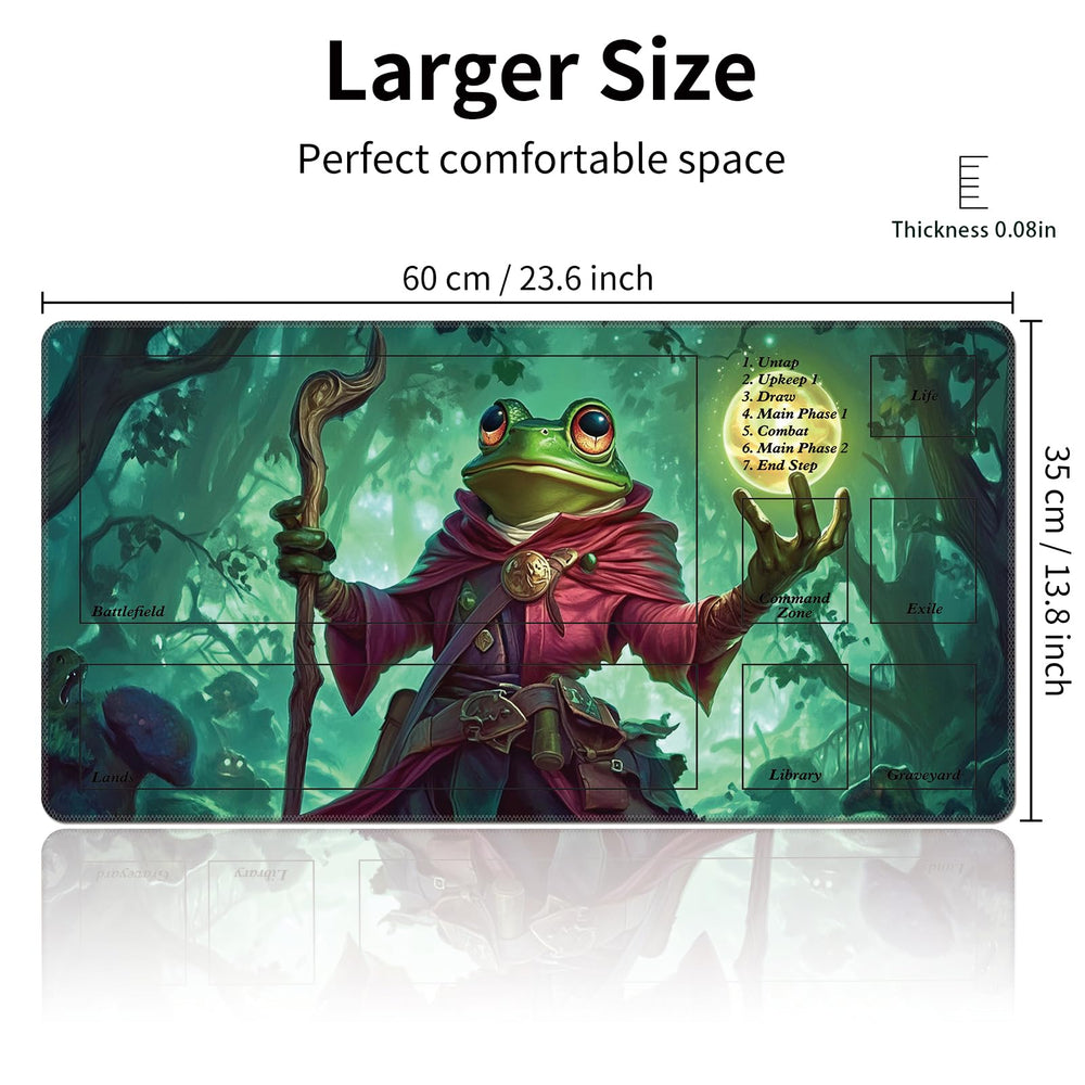 Cdkfxjy MTG Playmat shows dice and cards area for organized setup.